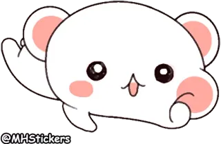 ☺️ @MHStickers 귀여운, 카와이, 동물, 하얀색, 곰, 스티커 telegram sticker