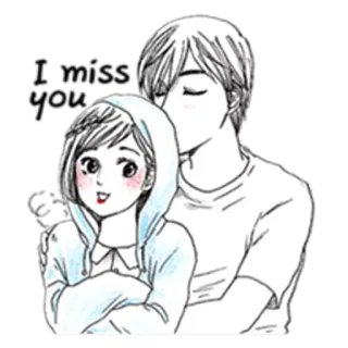 😘 Paar, Umarmung, Kuss, Liebe, Anime, Romantik, süß telegram sticker