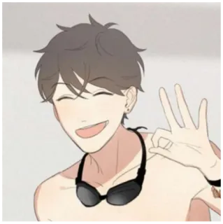 👌 kreskówka, pływanie, okulary do pływania, anime telegram sticker