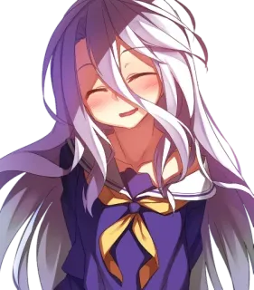 😊 Shiro No Game No Life Anime, garota, Shiro, No Game No Life, fofa, sorriso, videogame whatsapp sticker