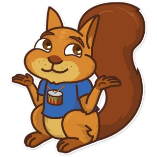 😏 squirrel, cartoon, animal, drum, character telegram sticker