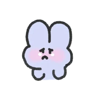 🥺 królik, zajączek, słodki, smutny, kreskówka, postać telegram sticker