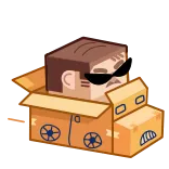 😎 cardboard box, sunglasses, funny, cool, cartoon whatsapp sticker