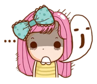 👻 ... Cartoon, Mädchen, Geist, süß, Aufkleber, rosa Haare telegram sticker