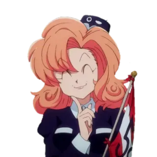 🤔 anime, character, cartoon, girl, smiling telegram sticker