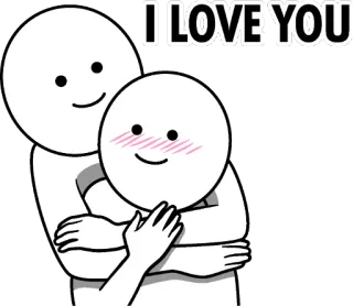 😘 I LOVE YOU love, hug, relationship, affection, cartoon, couple telegram sticker