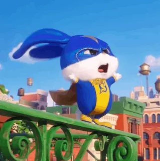 ❄ Snowball The Secret Life of Pets cartoon, bunny, rabbit, superhero, pet, animal telegram sticker
