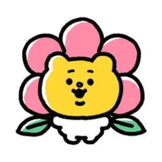 💨 クマ, 花, 漫画, 可愛い, キャラクター telegram sticker