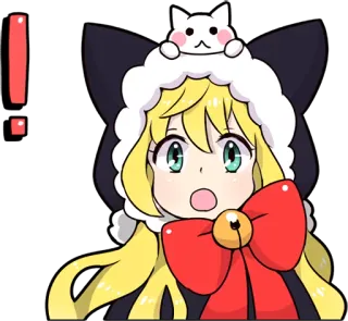 😧 Anime, Kucing, Kawaii, Lucu, Terkejut, Tanda seru telegram sticker