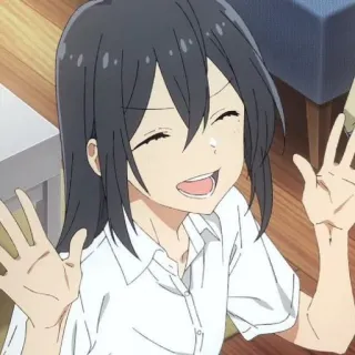 🪐 anime, personaggio, sorridente, ragazza, felice, allegra telegram sticker