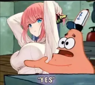 👌 Patrick Star Spongebob Squarepants YES Anime, Sì, Spongebob, Patrick, Cartoni animati telegram sticker