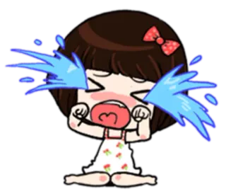 😿 weinen, traurig, Mädchen, Emotion, Tränen, verärgert telegram sticker