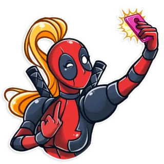 Lady Deadpool whatsapp stickers