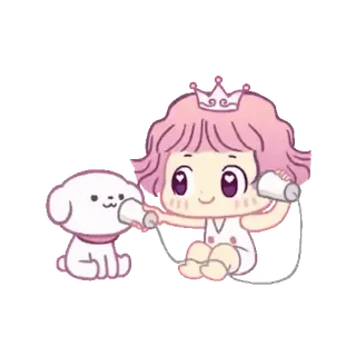 💕 cartone animato, cane, principessa, bambino, carino, telefono barattolo telegram sticker