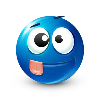 🤪 Emoji, Azul, Lengua, Cara, Divertido, Tonto whatsapp sticker