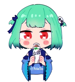 🙃 白銀 Anime, Chibi, Kawaii, Fofo, Personagem, VTuber telegram sticker