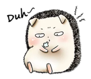 😣 Dubel~Dubel~ hérisson, mignon, animal, kawaii, autocollant telegram sticker