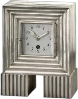 🍀 clock, timepiece, antique, silver, desk clock, vintage telegram sticker