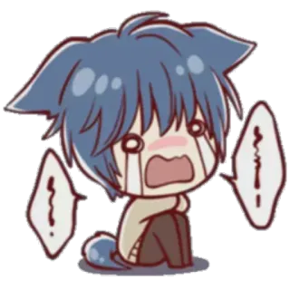 😭 Anime, Chibi, Anak kucing, Kawaii, Sedih, Menangis telegram sticker