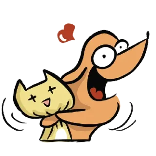 😍 desenho animado, animal, gato, cachorro, amor whatsapp sticker