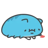 ❤️ Blob, Fofo, Gato, Dormindo, Adorável, Azul telegram sticker