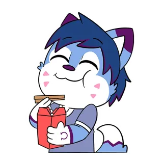 🍚 cartoon, animal, eating, food, happy, lunch telegram sticker
