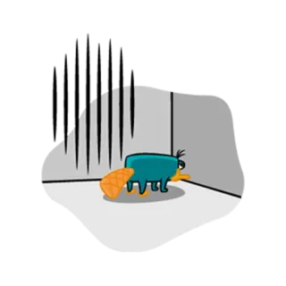 😞 Perry the Platypus Phineas and Ferb cartone animato, ornitorinco, animale, agente p, perry, disney, animazione telegram sticker
