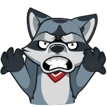 😡 raton laveur, en colère, animal, dessin animé, mème, autocollant telegram sticker