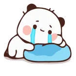 😭 sad, crying, panda, cartoon, kawaii, emotion, tearful, despondent telegram sticker