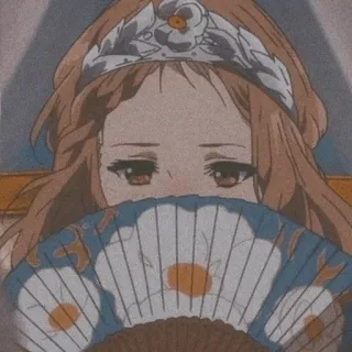 🖤 Anime, Kobieta, Fan, Księżniczka, Korona, Vintage, Estetyka telegram sticker