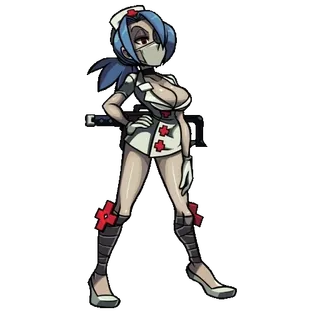 ⛑ Valentine Skullgirls Saint-Valentin, Skullgirls, infirmière, animé, jeu vidéo, personnage telegram sticker