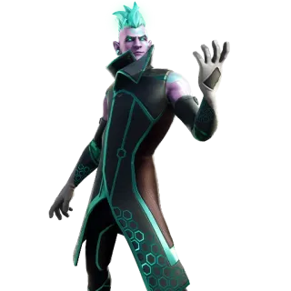 🎇 fortnite, personaggio, videogioco, alieno, skin, neon telegram sticker