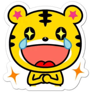🤩 Tigre, Emoji, Cartone animato, Carino, Animale telegram sticker