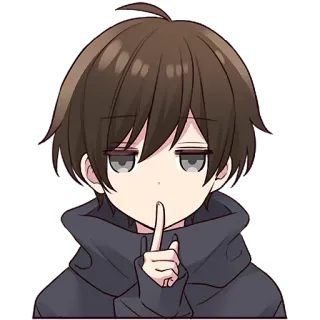 🤫 Anime, Menino, Dedo, Psiu, Silêncio telegram sticker