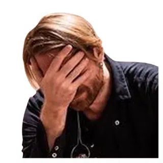 🤦 Facepalm, Rozczarowanie, Frustracja, Żenada, Mężczyzna, Reakcja telegram sticker