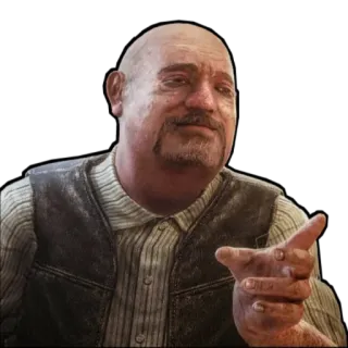 ✔️ mężczyzna, łysy, postać, stary, NPC telegram sticker