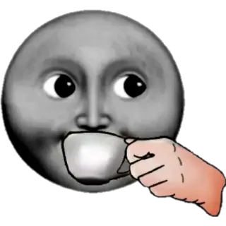 🌚 луна, пить, кофе, чай, лицо telegram sticker