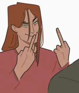 🖕 middelvinger, beledigend, onbeschoft, gebaar, cartoon telegram sticker