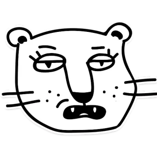 😖 animale, leopardo, carino, divertente, adesivo, cartone animato, mammifero, faccia whatsapp sticker