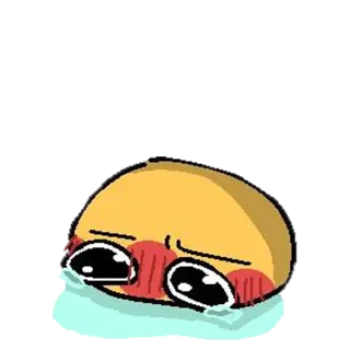 😢 emoji, blushing, cute, cartoon telegram sticker