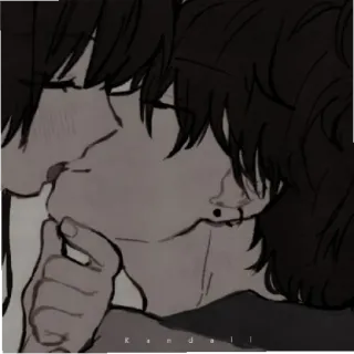 🖤 beso, amor, pareja, lgbt, romántico, dibujos animados telegram sticker