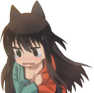 😨 anime, manga, llorando, avergonzado, kawaii, dibujos animados whatsapp sticker