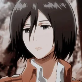 🧣 Mikasa Ackerman Attack on Titan Anime, Manga, Personnage, Mikasa, L'Attaque des Titans, femme telegram sticker