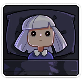 😐 девочка, кровать, ночь, сон, мультфильм, милый, аниме whatsapp sticker