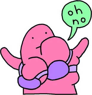 🍒 oh no Dibujo animado, Sticker, Oh no, Personaje rosa, Bocadillo, Ropa interior, Sujetador telegram sticker