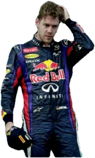 😒 Sebastian Vettel corsa, pilota, formula 1, motorsport, red bull telegram sticker