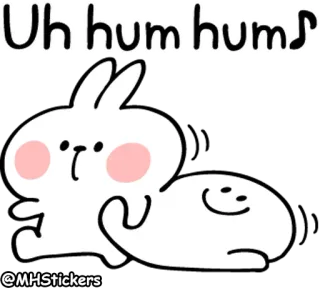 ☺️ Uh hum hum♪ conejo, lindo, dibujos animados, animal, colibrí whatsapp sticker