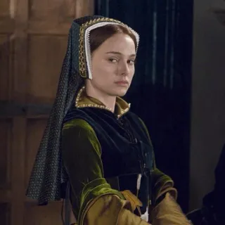 🌿 portrait, femme, vêtements historiques, coiffe, femme, robe telegram sticker