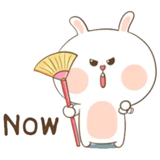 😠 Now conejo, enojado, ahora, fan, lindo, dibujos animados whatsapp sticker