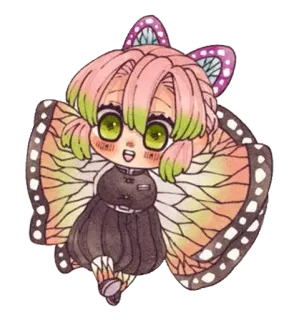 💖 Mitsuri Kanroji Demon Slayer 动漫, 鬼灭之刃, 甘露寺蜜璃, 可爱, Q版 whatsapp sticker
